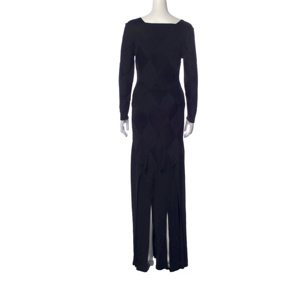 Ladies Black Anatori Long-sleeve Panelled Knit Gown, Size small - Picture 13 of 15